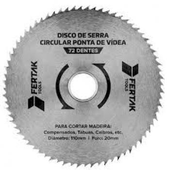 DISCO SERRA CIRCULAR FERTAK 4 3/8 72 DENTES