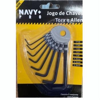 JOGO CHAVE TORX 8 PCS NAVY