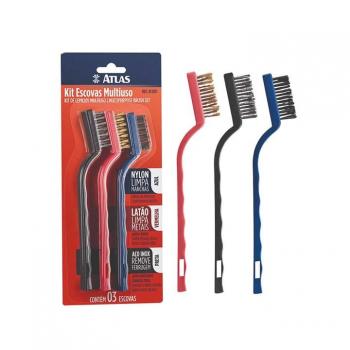 JOGO DE ESCOVAS 3PÇS MULTIUSO ATLAS