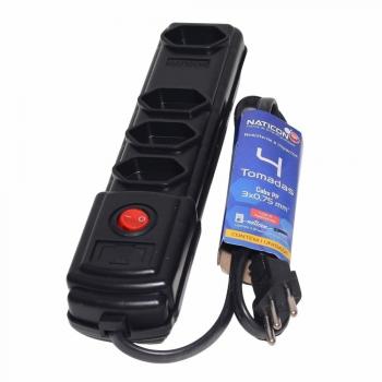 FILTRO DE LINHA NATICON 2P+T 4 1M PRETO