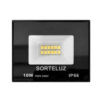 REFLETOR SORTELUZ LED SLIM 10W ALUMINIO PRETO