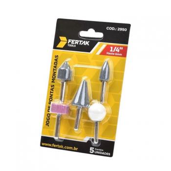 JOGO PONTA MONTADA 1/4 5PÇS FERTAK.