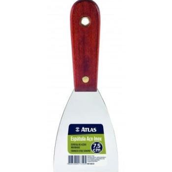 ESPATULA ACO INOX 7,6CM CABO MADEIRA ATLAS