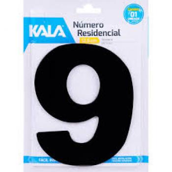 NUMERO RESIDENCIAL N9 PRETO 12,5CM KALA