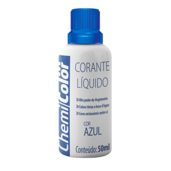 CORANTE AZUL 50ML CHEMICOLLOR.