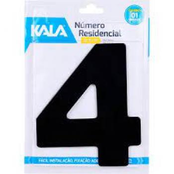 NUMERO RESIDENCIAL N4 PRETO 12,5CM KALA