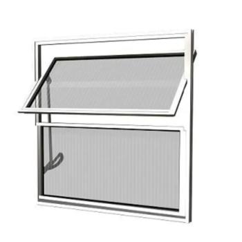 BASCULANTE ALUMINIO VIDRO CANELADO 40X40 BRANCO QUALITY