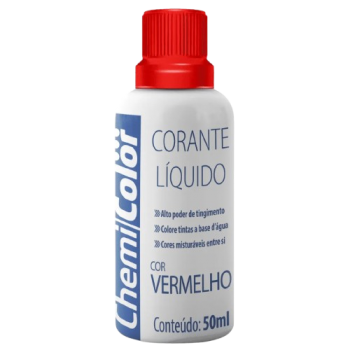 CORANTE VERMELHO 50ML CHEMICOLLOR.