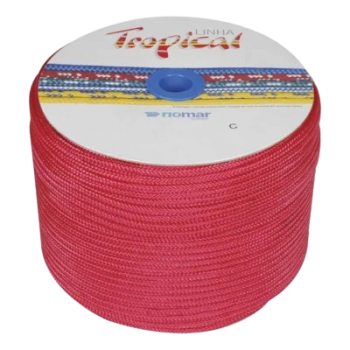 CORDA 6MM VERMELHA TRANÇADA 1MT RIOMAR