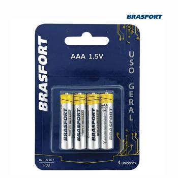 PILHA BRASFORT PALITO AAA 1,5V BLISTER C/4