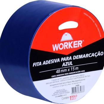 FITA DEMARCACAO ADESIVA 48MMX15M AZ WORKER
