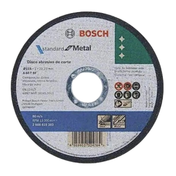 DISCO CORTE METAL 115X2,5,23MM STD-BOSCH