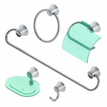 KIT P/ BANHEIRO 5 PCS INOX REAL METAIS