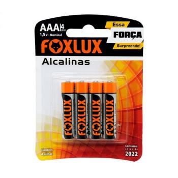 PILHA FOXLUX ALCALINA PALITO AAA 1,5V C/4