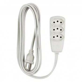 EXTENSÃO DANEVA SORT CABO PP 2P+T 3X0,75MM 10M BRANCA 3 TOM