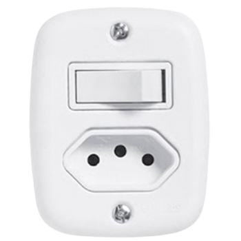 1.INTERRUPTOR 1.TOMADA 10A 2P+T SX SOBREPLUS PLUZIE.