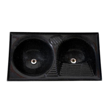 TANQUE DUPLO 1,20X0,50CM PRETO DELTA FIBRATEX.