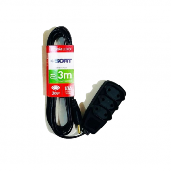 EXTENSÃO 3MT PRETO PL2X0,75 10A LEGRAND