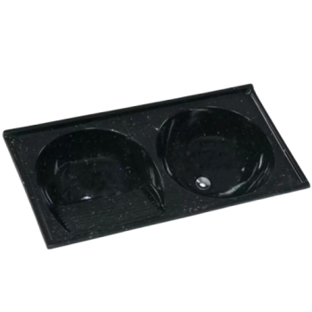 TANQUE DUPLO 1,00X0,50CM PRETO DELTA FIBRATEX.