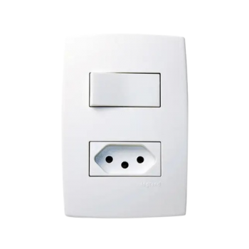 1.INTERRUPTOR 1.TOMADA 10A 2P+T ZEFFIA PIAL LEGRAND.