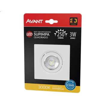 SPOT AVANT LED SUPIMPA 3W EMB QUAD 3000K