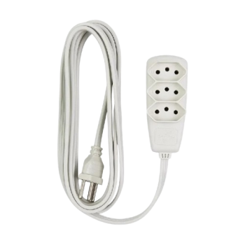 EXTENSÃO DANEVA SORT 3X0.75 2P +T 3METROS BRANCA