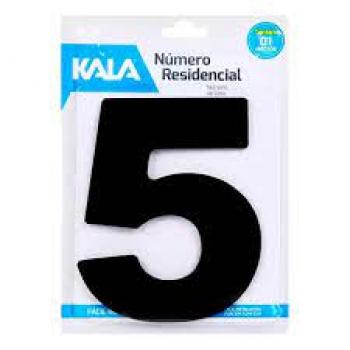 NUMERO RESIDENCIAL N5 PRETO 12,5CM KALA