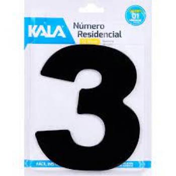 NUMERO RESIDENCIAL N3 PRETO 12,5CM KALA