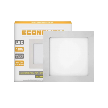 PAINEL 18W LED EMB QUAD ECONOMAX.