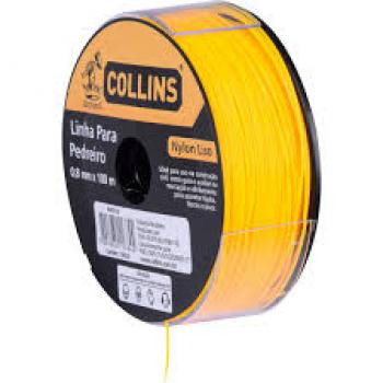 LINHA PEDREIRO NYLON AMARELA 0,80X100MTS COLLINS