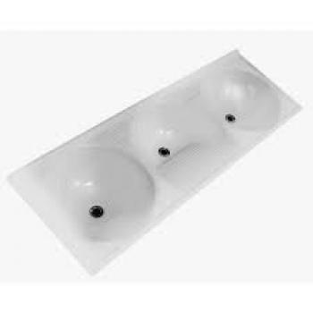 TANQUE TRIPLO 1,50X0,50CM BRANCO FIBRATEX.