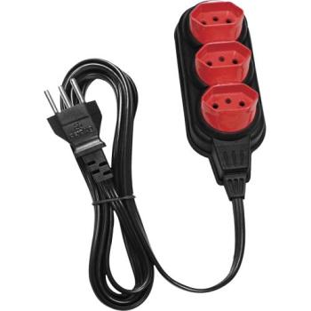 EXTENSÃO 3M CABO PP 2P+T PT PERLEX