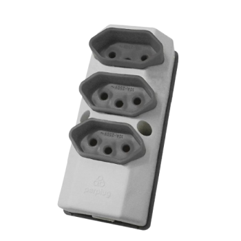 TOMADA BARRA 2P+T3 10A PERLUG