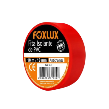 FITA ISOLANTE 19MMX10MT VERMELHA FOXLUX