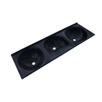 TANQUE TRIPLO 1,50X0,50CM PRETO FIBRATEX