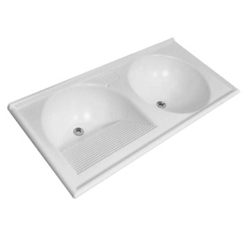 TANQUE DUPLO 1,00X0,50CM BRANCO DELTA FIBRATEX