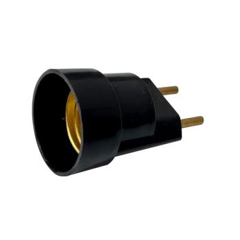 SOQUETE PORTA LAMPADA SORTE LUZ E-27 C/2 PINOS PRETO