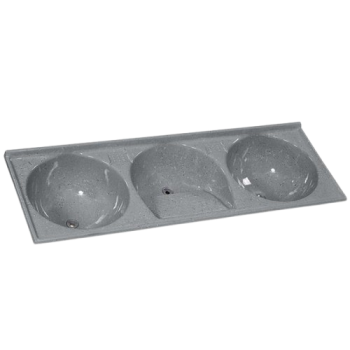 TANQUE TRIPLO 1,60X50CM CINZA FIBRATEX