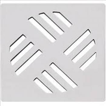 GRELHA ASTRA QUAD C/VD PLAST 9,4X9,4CM CROMADA