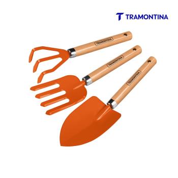 CONJUNTO TRAMONTINA P/JARDIM 3 PCS MET CB MAD