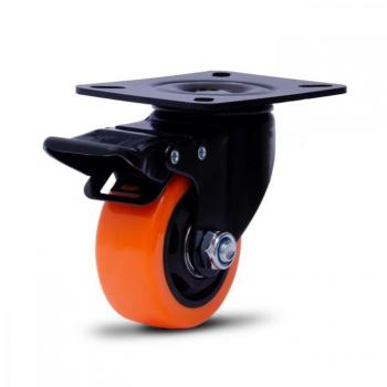 RODIZIO GIR C/FREIO 75MM AMARELO COLSON.