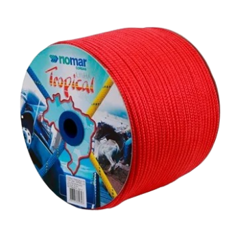 CORDA 10MM VERMELHA TRANÇADA 1MT RIOMAR