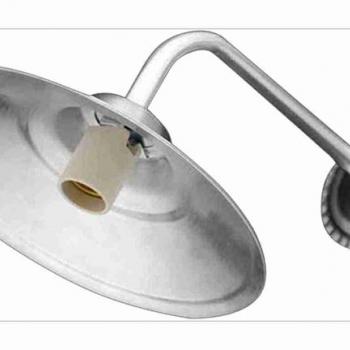 ARANDELA BRACO CURVO 30CM PRATO SOQ. PORCELANA