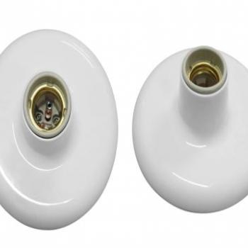 PLAFON BOCAL PORCELANA E27 BRANCO ILUMI