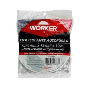 FITA ISOLANTE AUTO FUSÃO 19MMX10MT WORKER