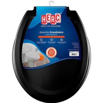 ASSENTO SANITARIO PVC PRETO ECONOMICO HERC