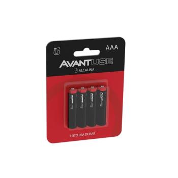 PILHA AVANT ALCALINA PALITO AAA 1,5V BLISTER C/4