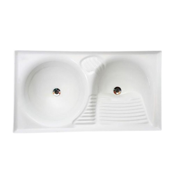 TANQUE DUPLO 1,20X0,50CM BRANCO DELTA FIBRATEX