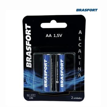 PILHA BRASFORT ALCALINA PEQUENA AA 1,5V C/2