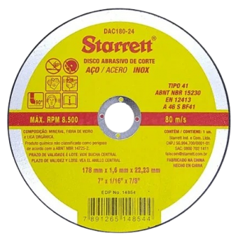 DISCO CORTE 7X1 6MMX7/8 STARRET.